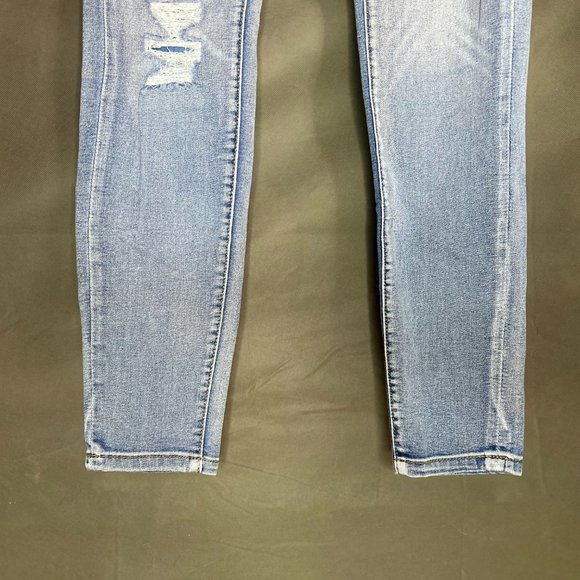 Distressed Blue Faded Skinny Jeans Size 5 - Picture 5 of 7